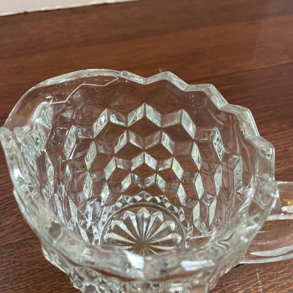 AMERICAN FOSTORIA Creamer Small Pitcher VINTAGE CRYSTAL - Picture 2 of 6